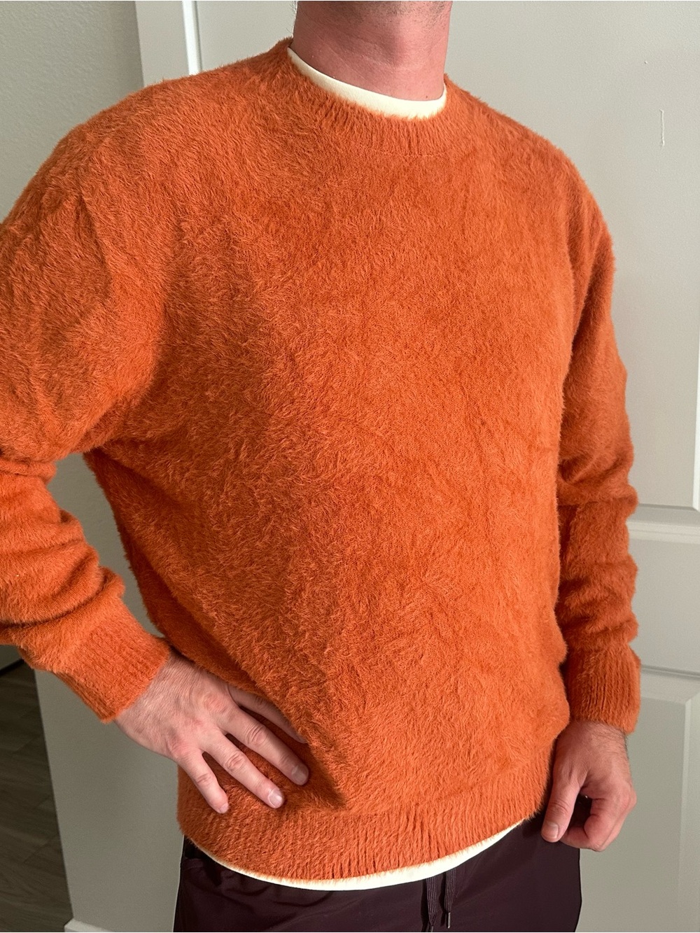 Vans Orange Fuzzy Crewneck Sweater